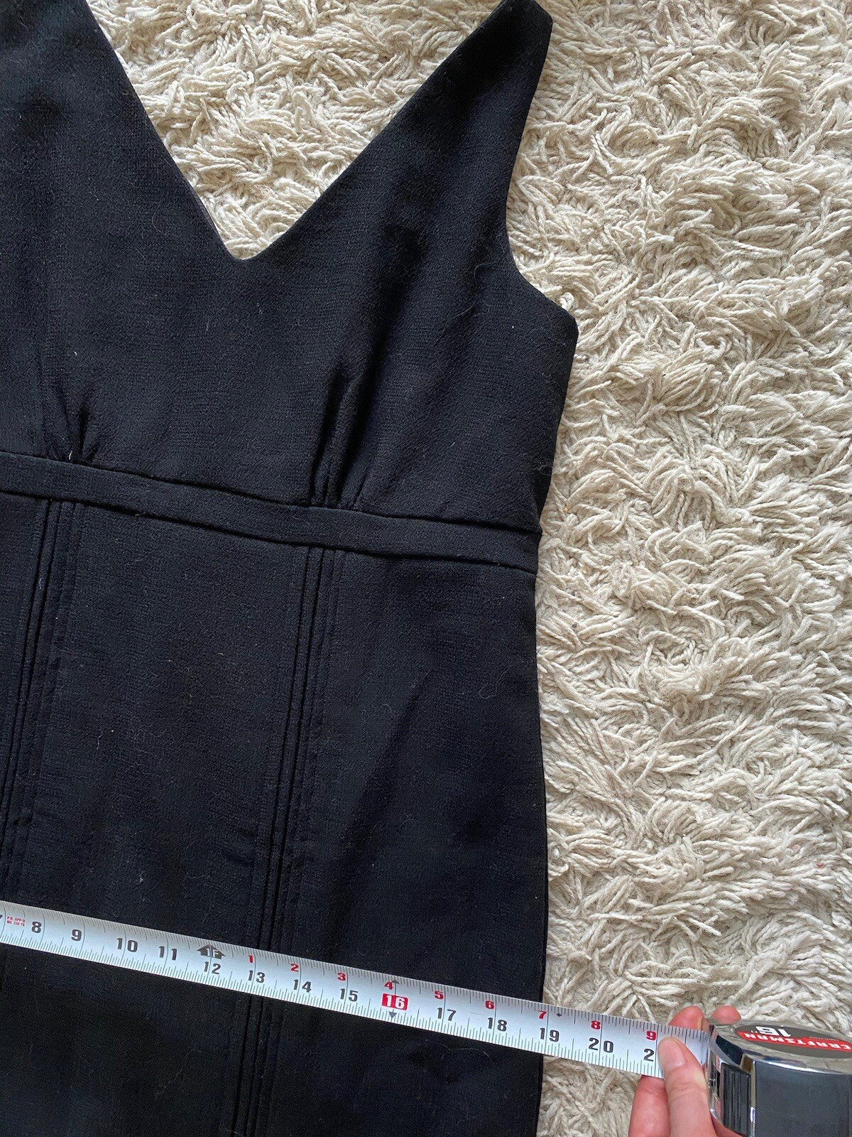 Allegory Dress Forth & Towne Black Wool Inverted Pleats 12 Shift Mid Length