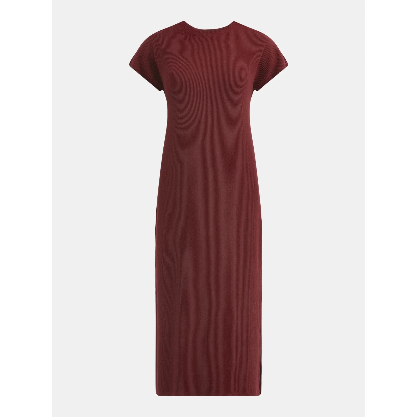 NEW Time & Tru Womens Wine Punch Knit Ribbed Column Dress – XS, S, M, L, XL, XXL
