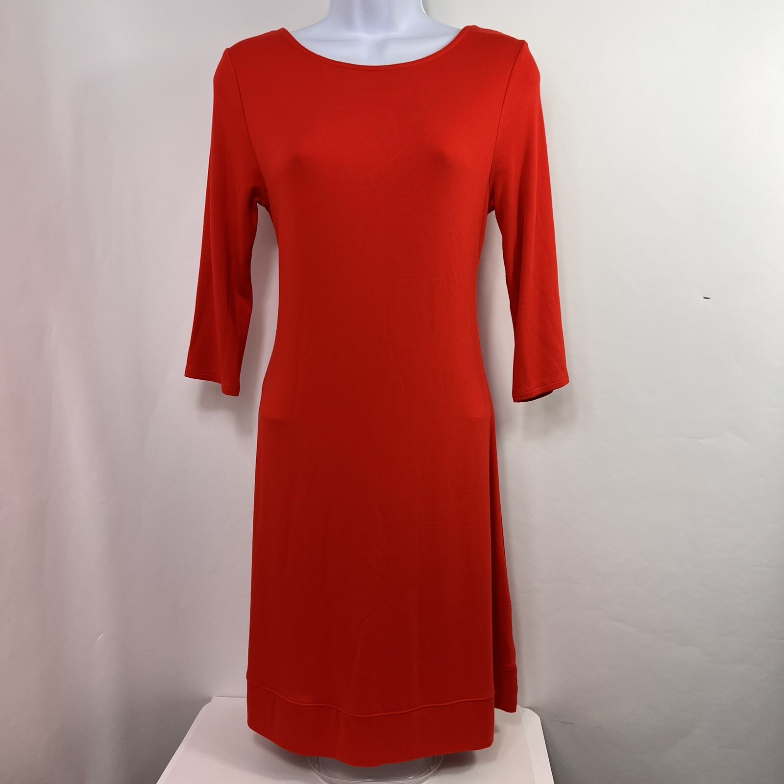 Donna Ricco A-Line Dress Women’s Small 3/4 Sleeve Above Knee Rayon Blend Stretch