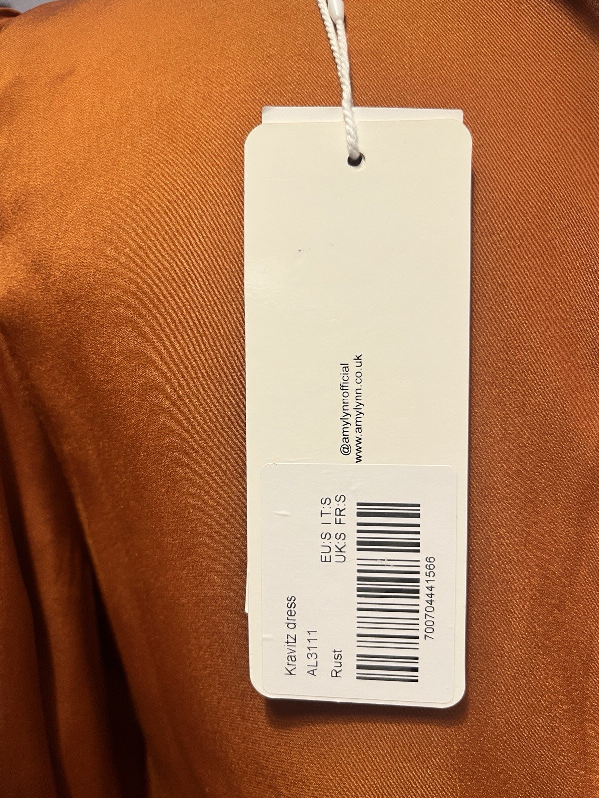 AmyLynn Kravitz Puff Sleeve Wrap Dress Burnt Orange RRP£85 Size S