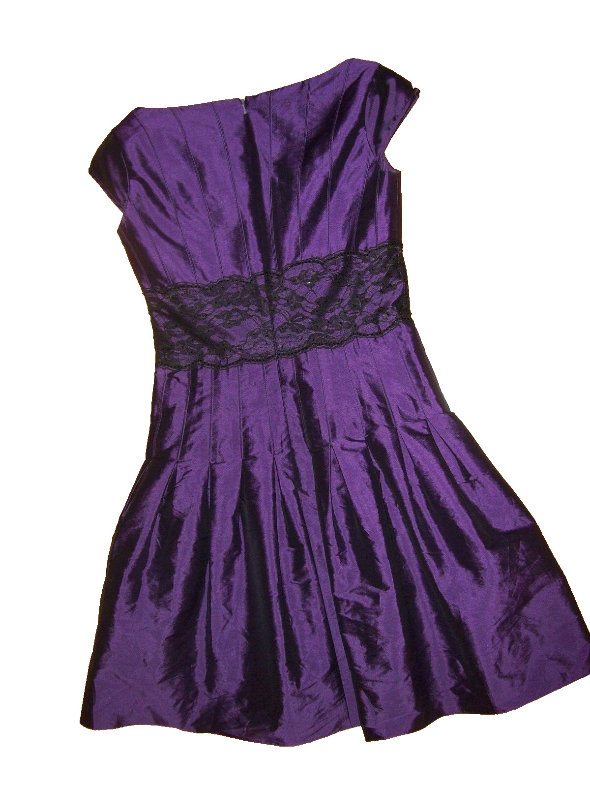 JS BOUTIQUE Cocktail Evening Off Shoulder Purple Tafetta DRESS Womens Size 6 NEW