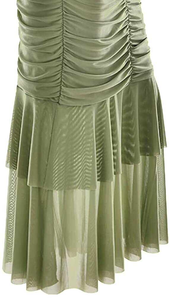 Women’s Sleeveless Strappy Prom Party Evening Ruched Bodycon Mermaid – Chartou