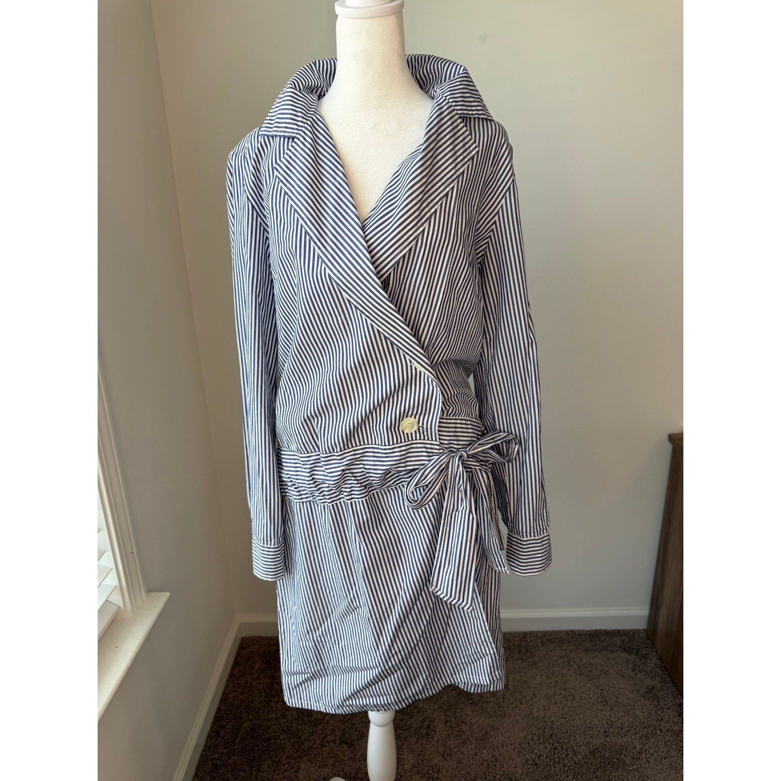 Organic by John Patrick Spring 2010 Striped Wrap Shirt Dress