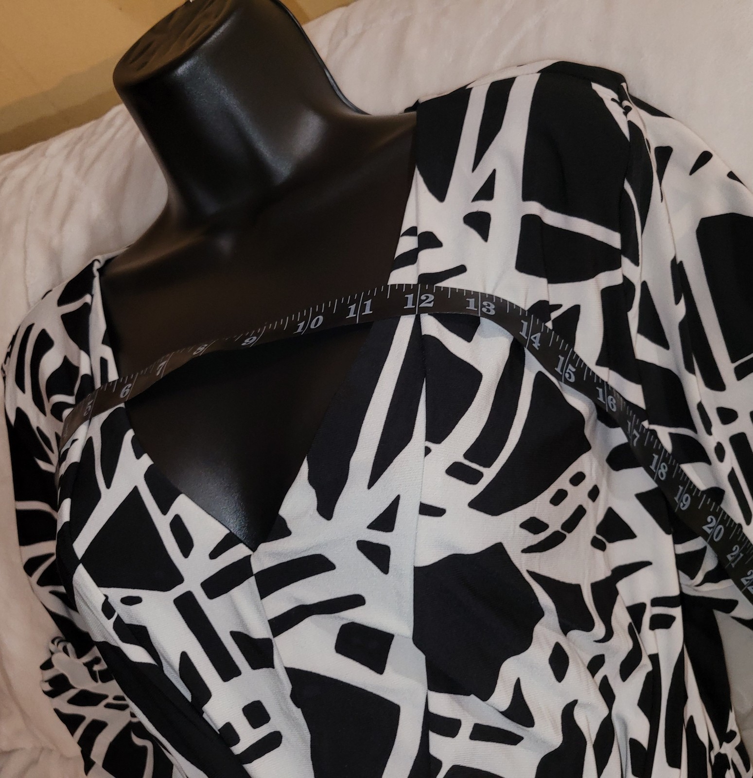 Anne Klien Black And White Print Long Classy Dress Size XL