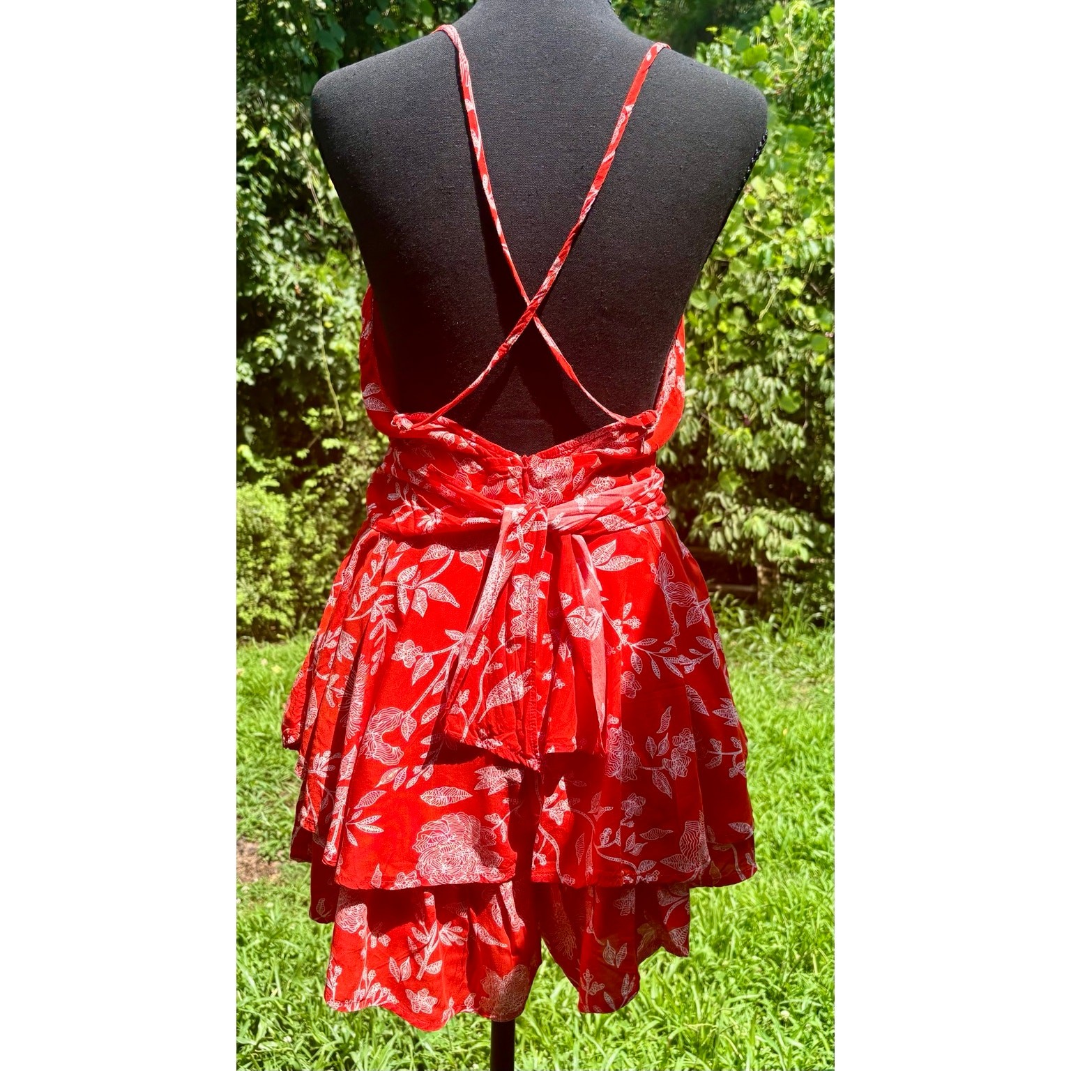 Princess Polly Day to Night Bundle Red Midi Dress & Floral Wrap Romper Coquette
