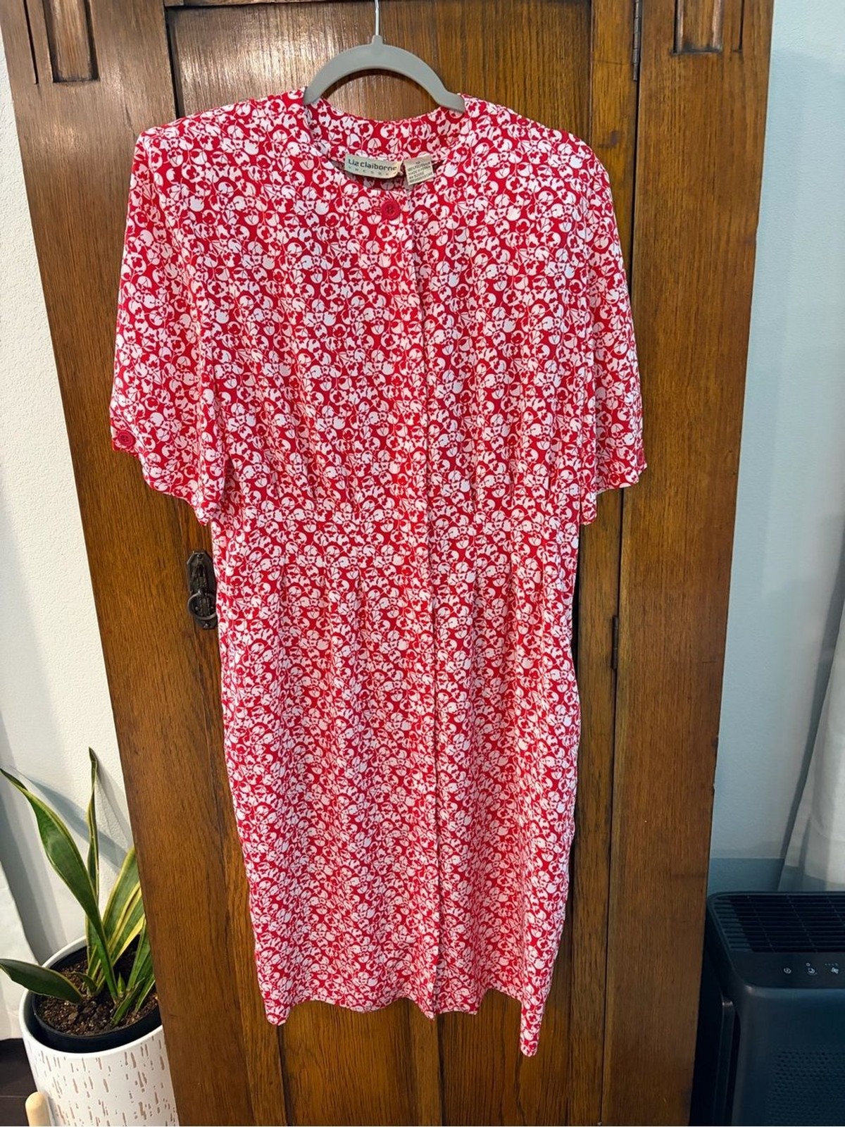Vintage Red Floral Midi Dress by Liz Claiborne