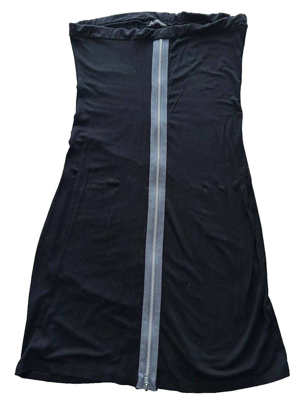 stradivarius Women short stretch Dress Strapless Front Zipper Size S color Black