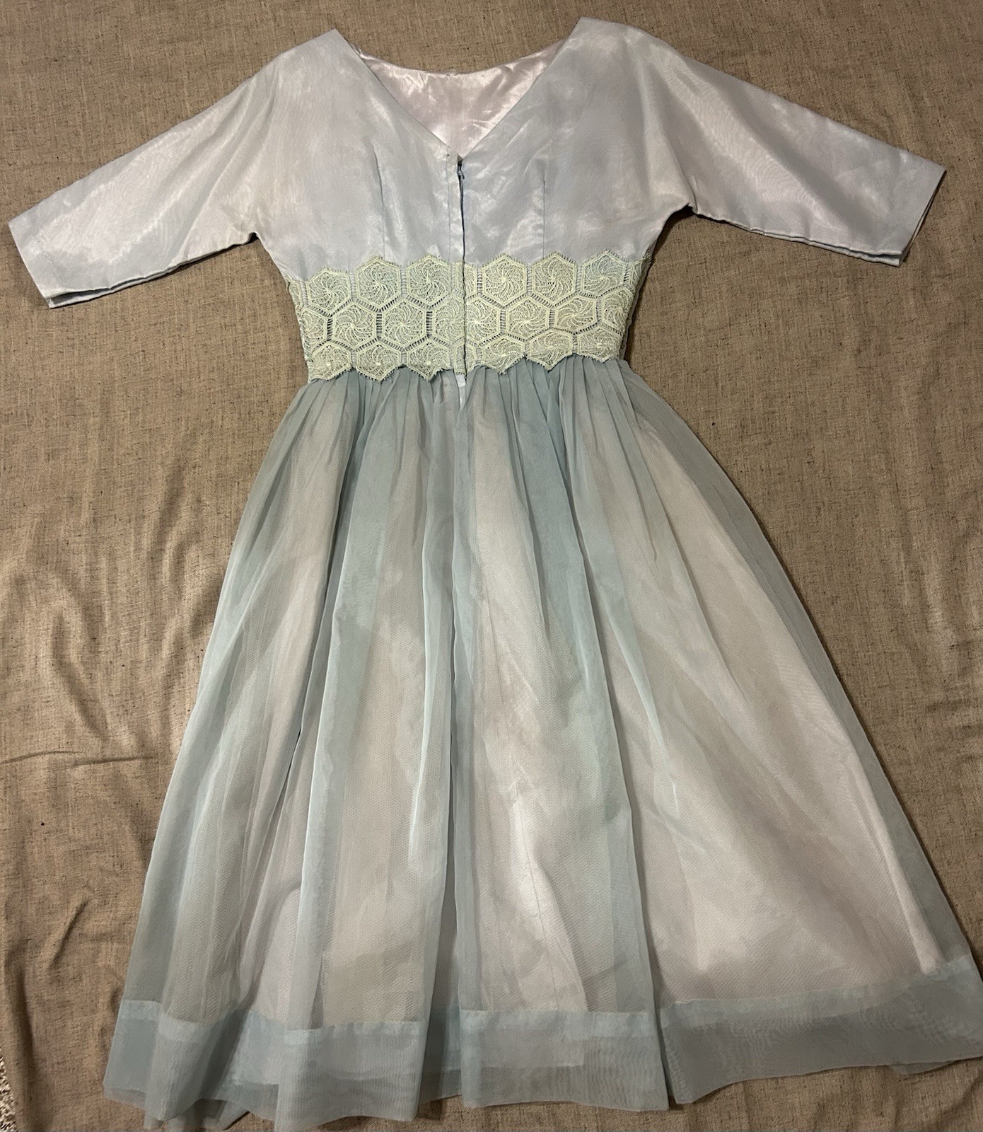 Dreamy 50s Vintage Blue Dress Small Union Made Fairycore Alice in Wonderland