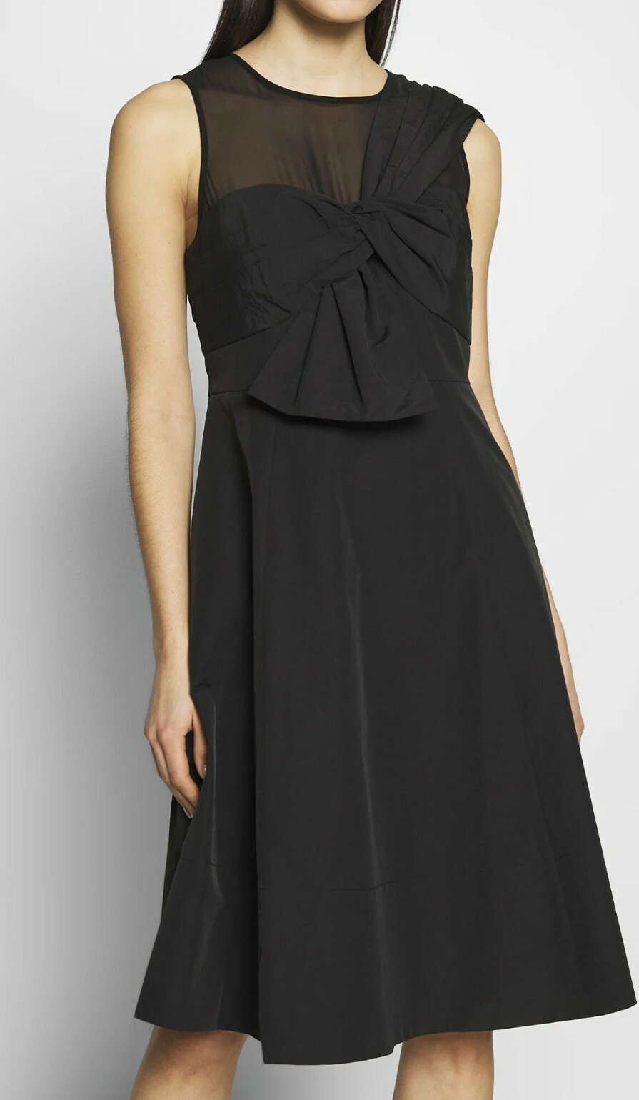 Kate Spade Bow Front Faille Cocktail Dress Black 00 XXS