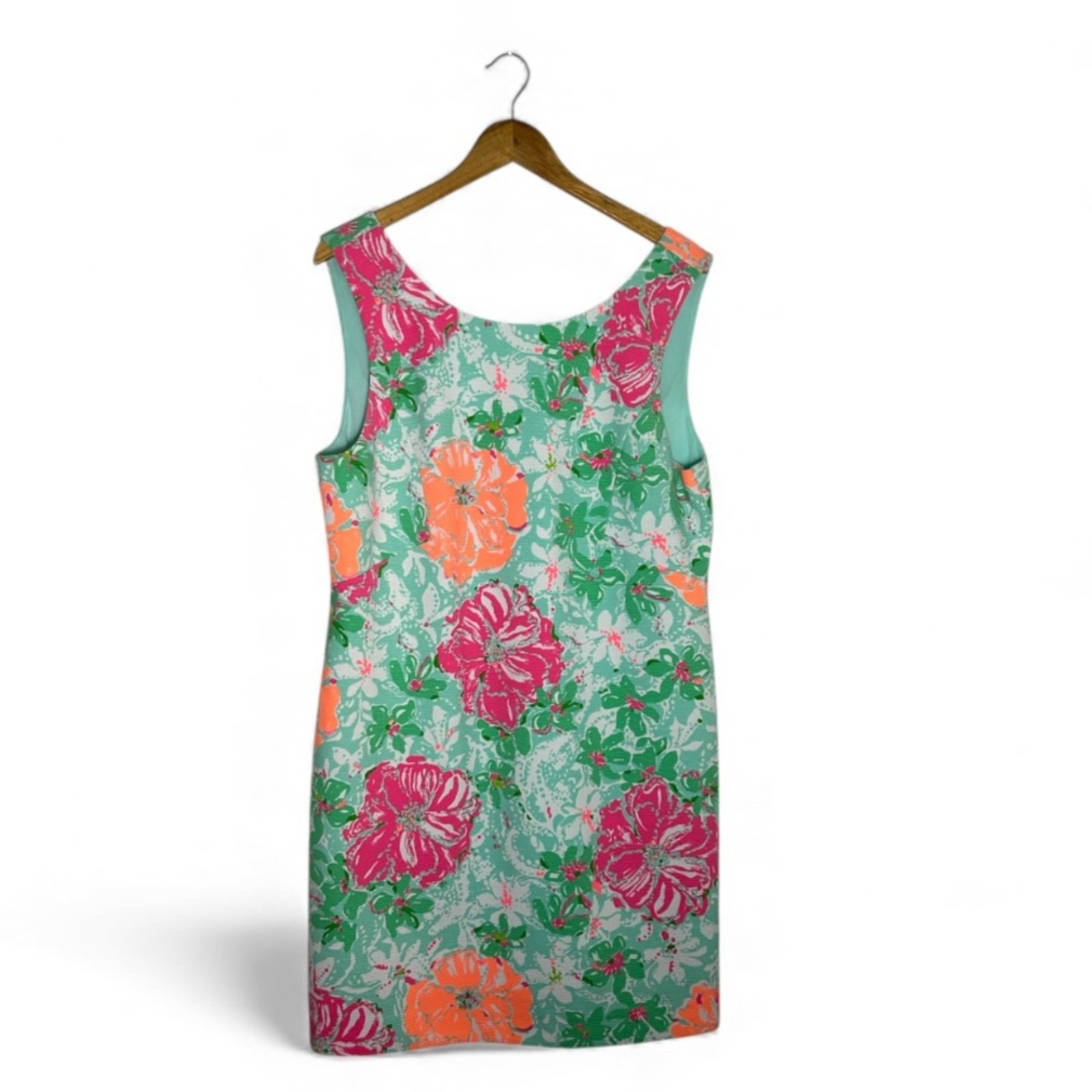 Lilly Pulitzer Eden Poolside Blue Beach Walk A-Line Shift green Dress Size XL
