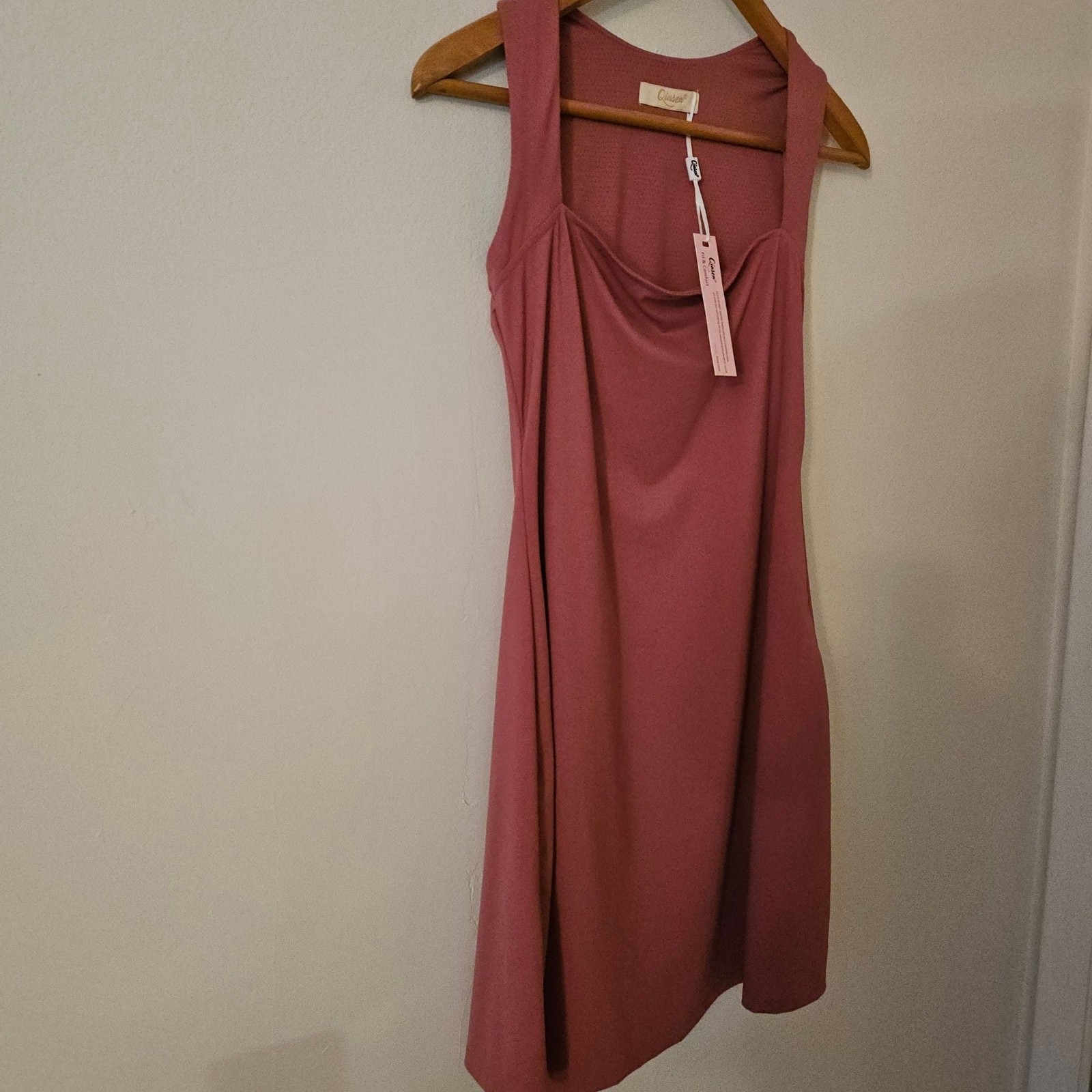 Qinsen Square Neck Sleeveless Athletic Mini Dress