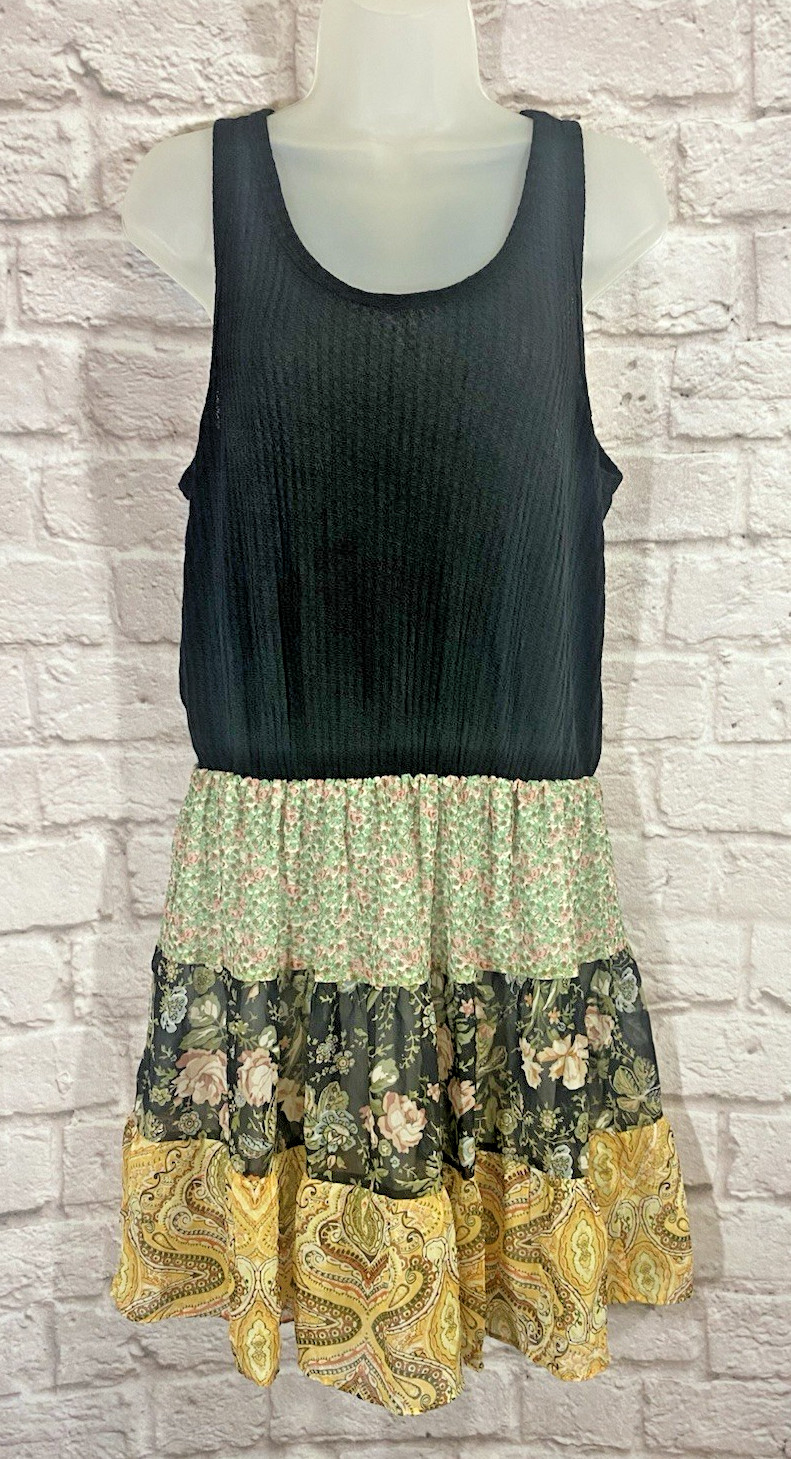 Artistic Works by Lu Dress Size M Boho Artistic Eclectic Stretch Peasant Hippie
