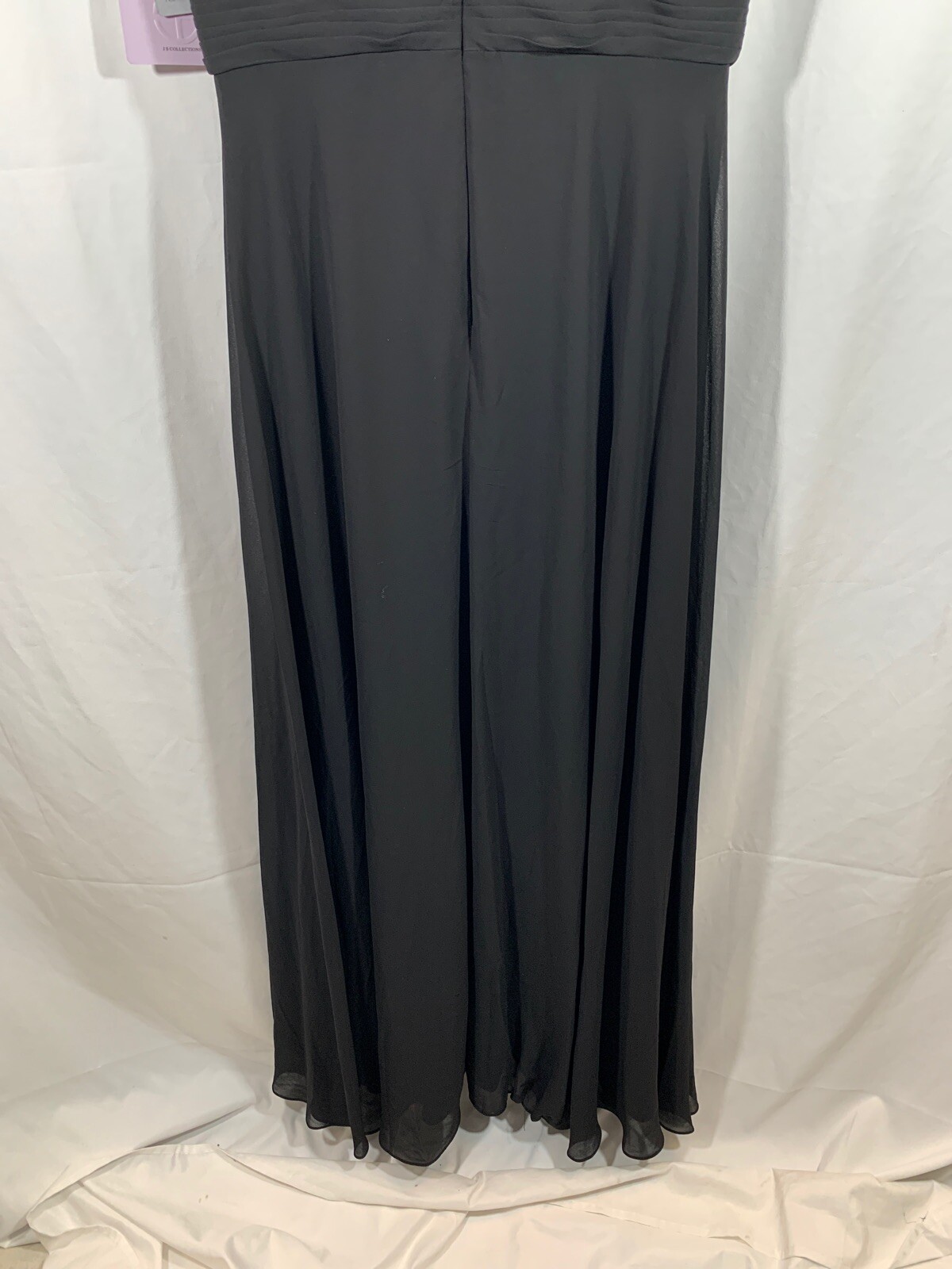 NWT $298 JS Collections Embroidered Illusion Bodice Gown in Black [SZ 8 ] #F809