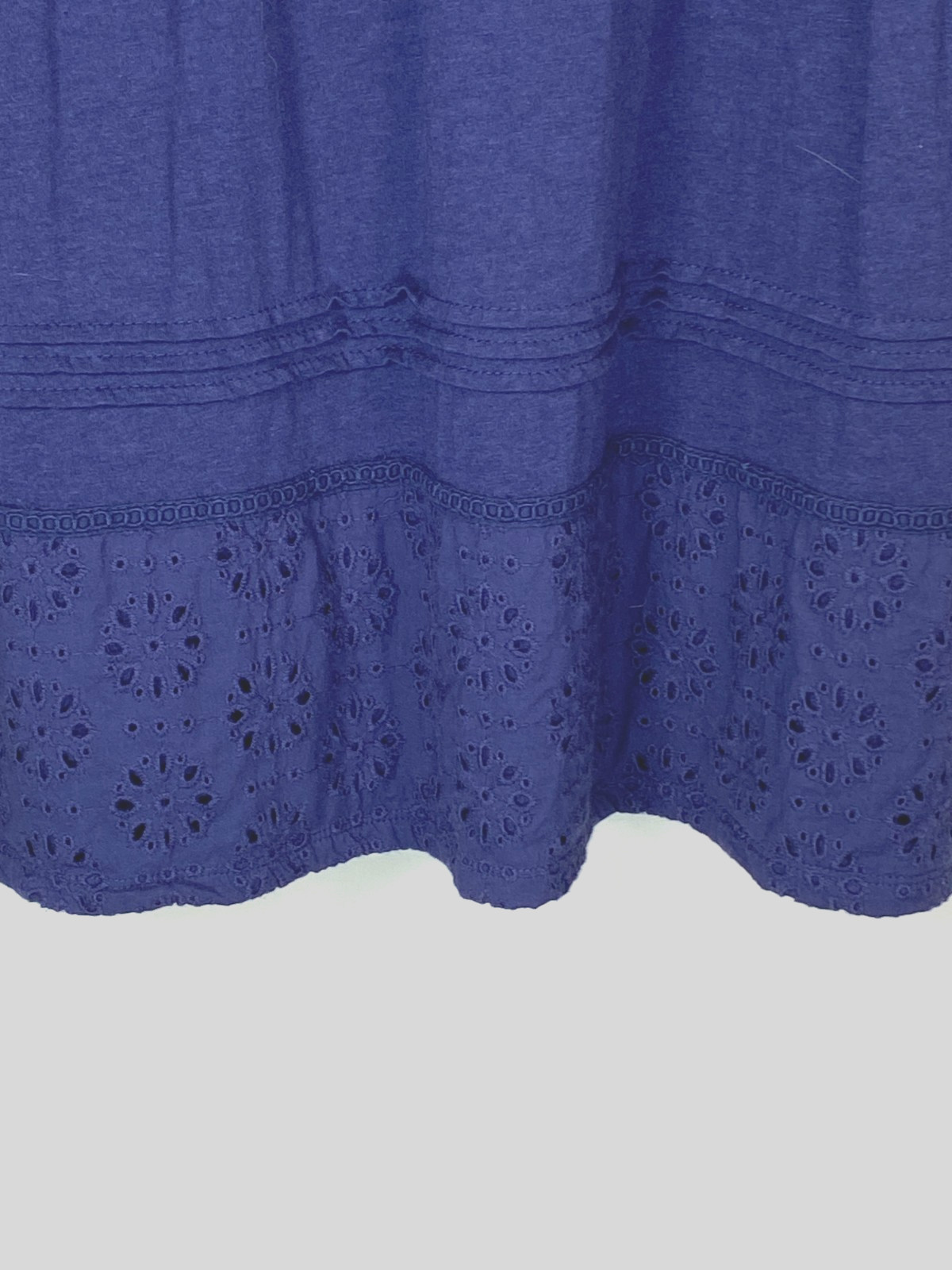Sweet Magnolia Nave Blue Eyelet Embroidered Shirt Dress Sz M Prairie Twee Boho