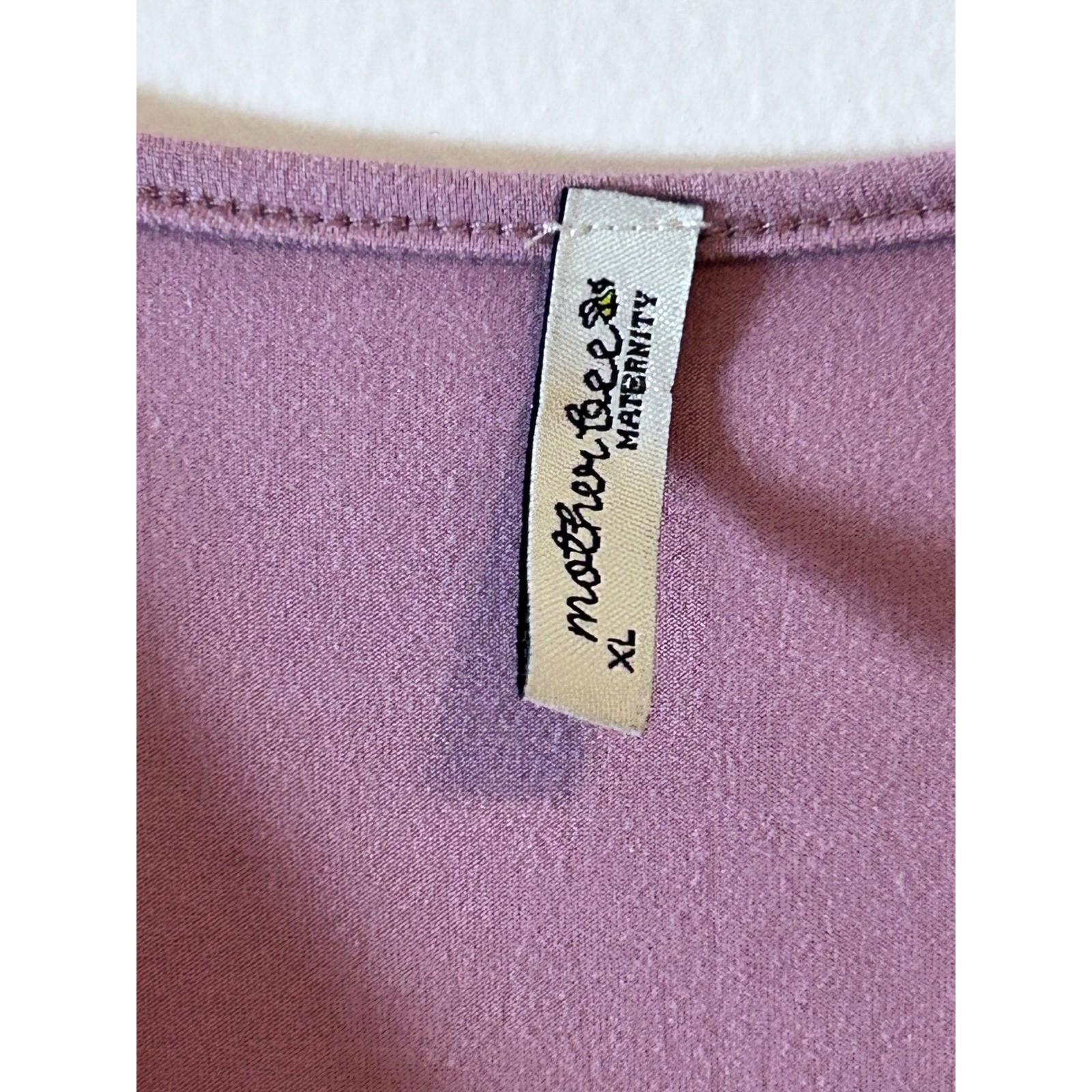 Mother Bee Maternity Mauve Pink Wrap Maxi Dress 3/4 Sleeve XL Baby Shower Photo