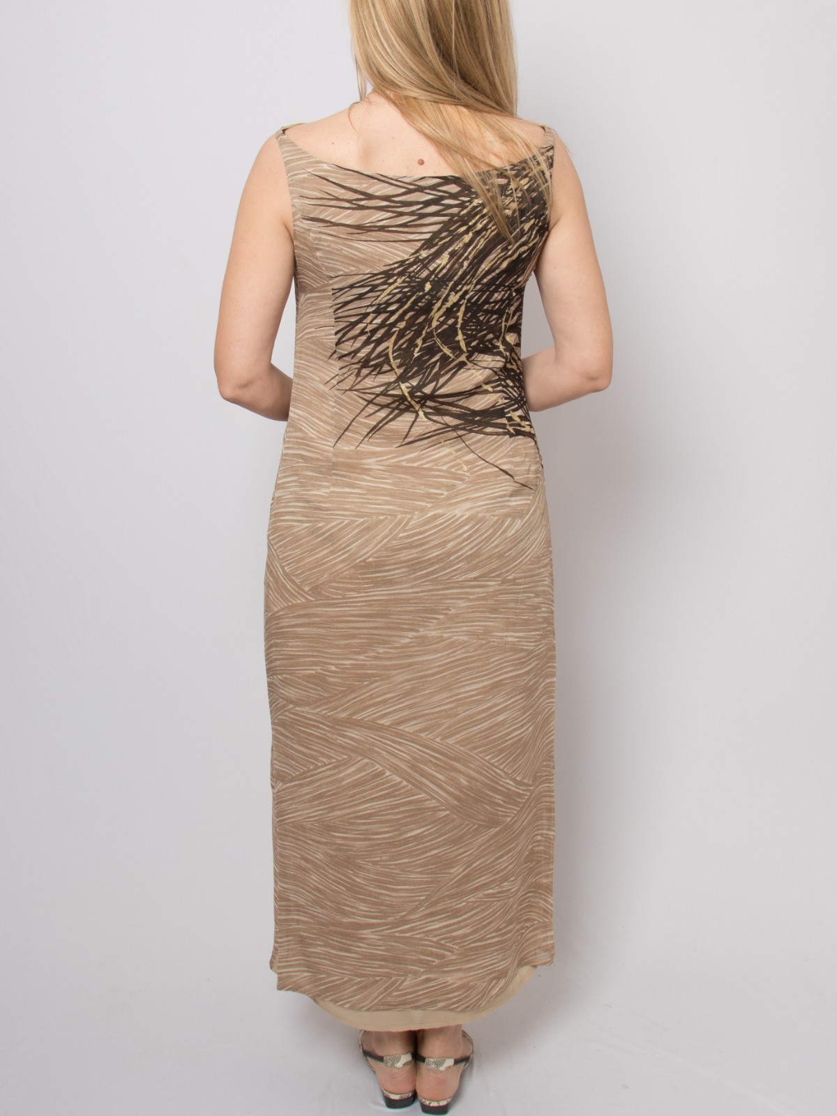 Gianfranco Ferré Studio Maxi Dress Botanical Print Viscose Made in Italy Size S