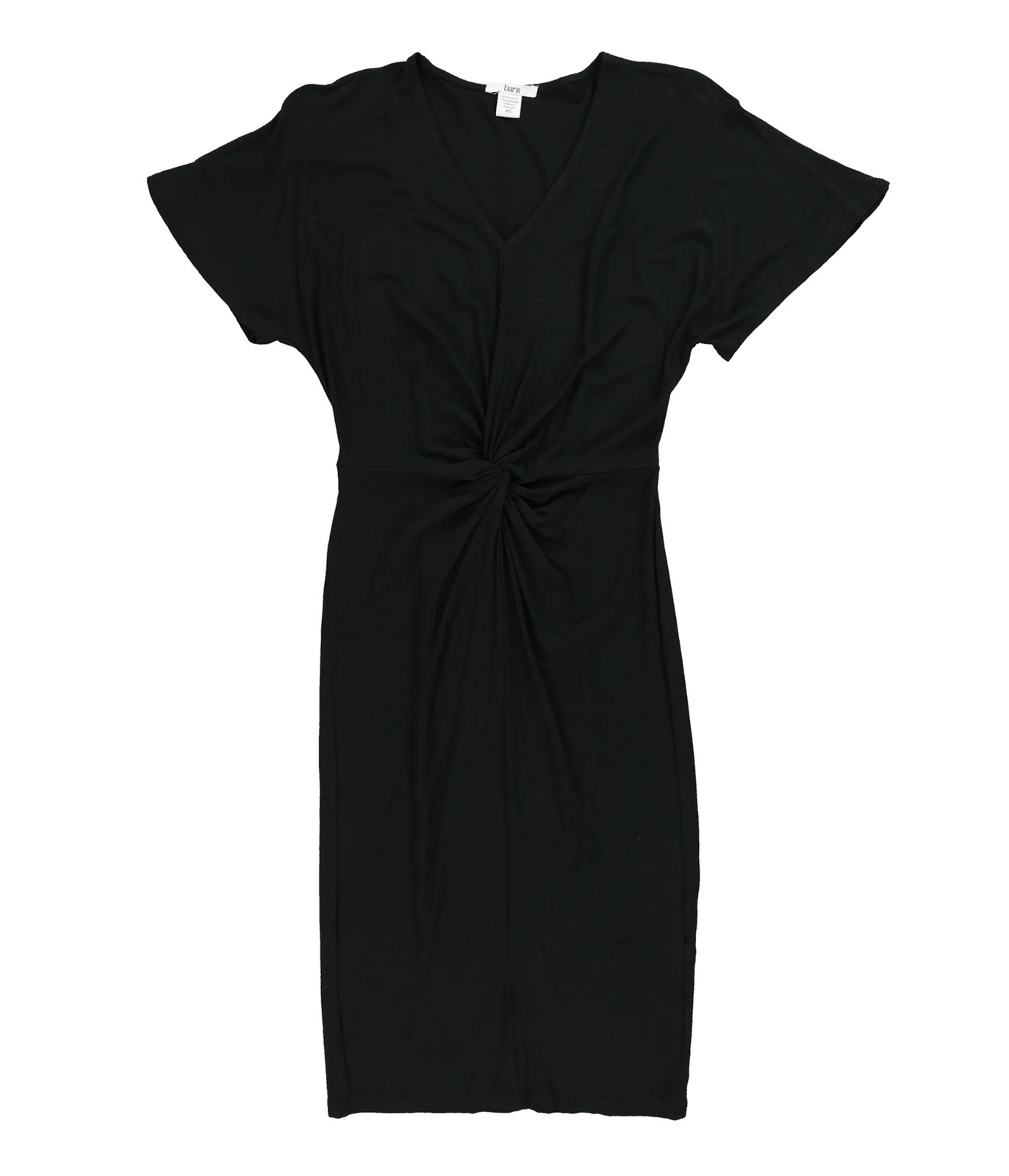 bar III Womens Twist Front Sheath Shirt Dress, deepblack, L