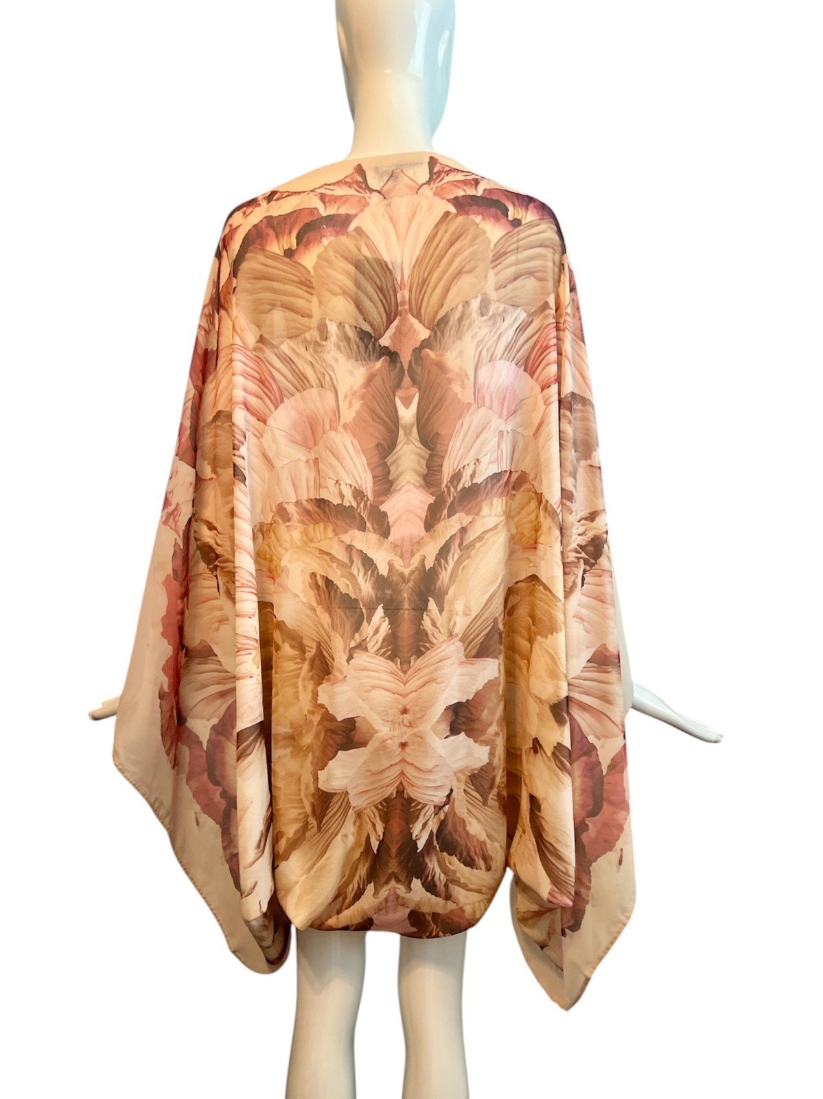Alexander McQueen Vintage Silk Georgette Pink Cape Shawl NOS w/Tags!