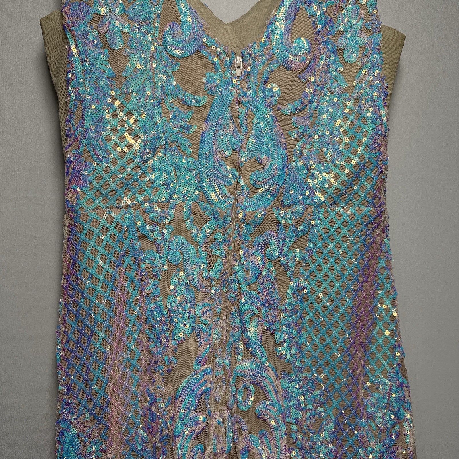 Pear Culture iridescent sequin mini dress Junior Formal Elegant Size 9 Pink