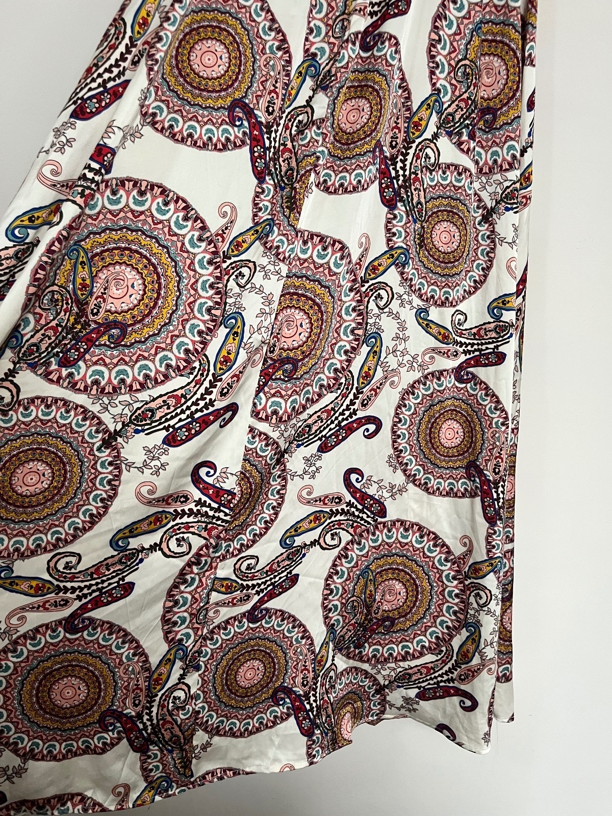 Apricot Cream Paisley Halterneck Smock Maxi Dress – Size 14