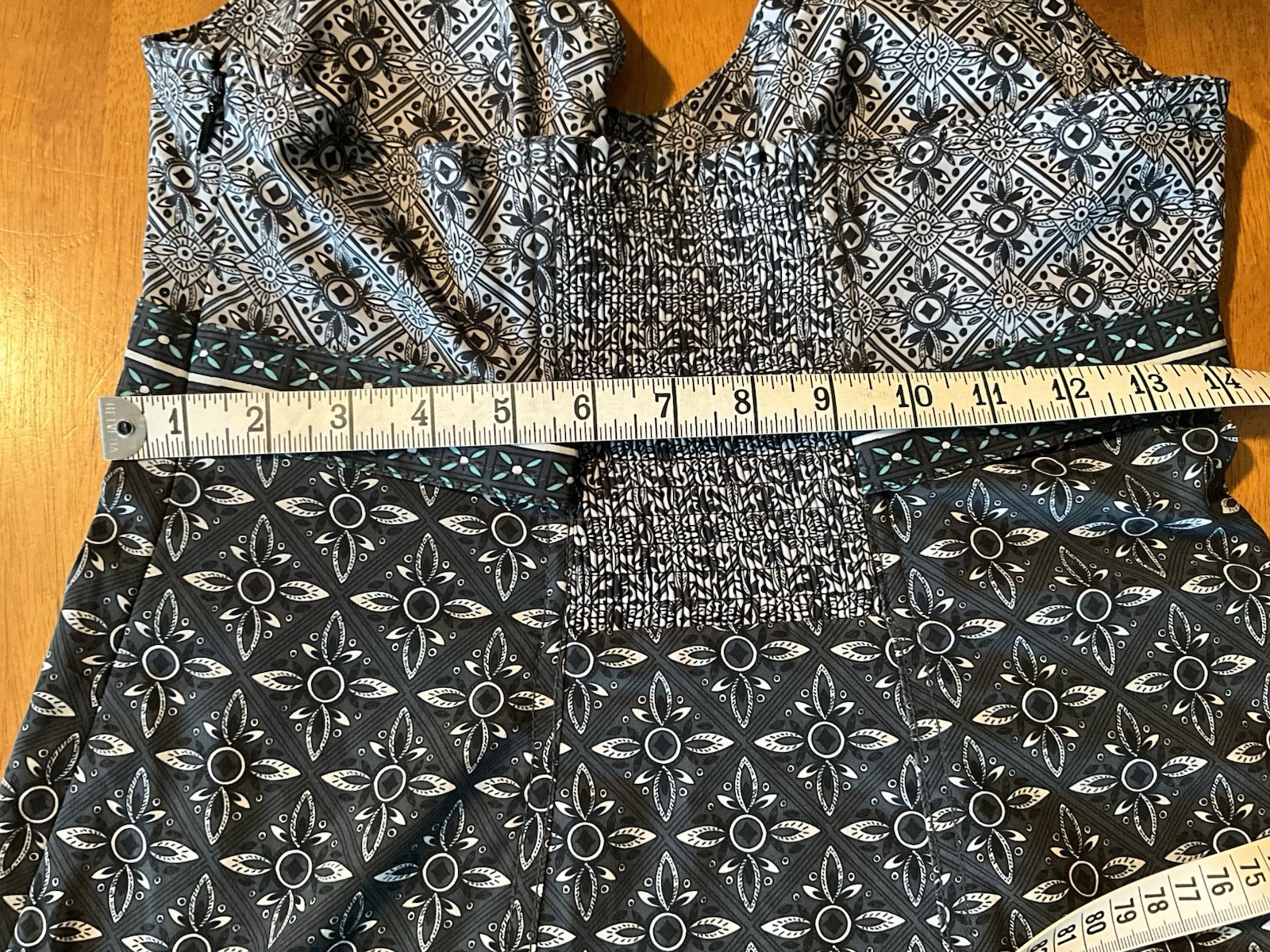 ATHLETA Gray Teal Pack Anywhere Quick Dry Halter Padded Smocked Sun Dress Sz M