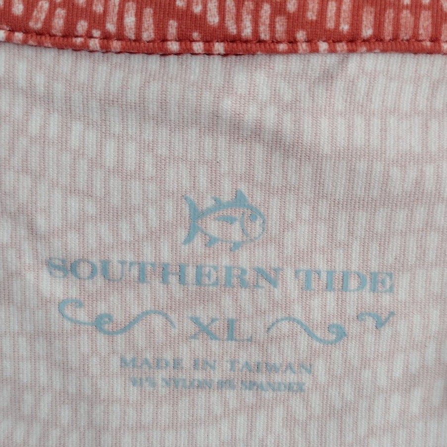 Southern Tide NEW Carley Wave Print UPF Performance Dress Faded Brick Womens XL
