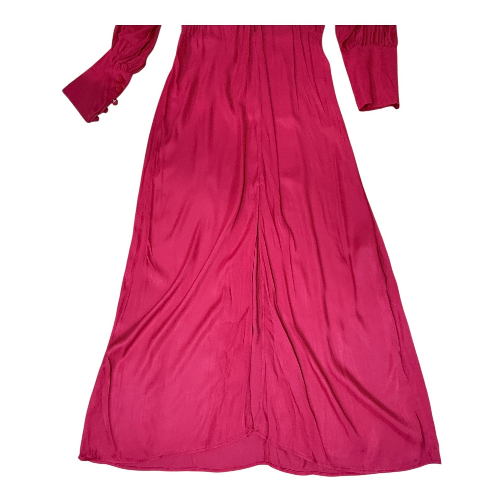 Farm Rio Red Cut Out Long Sleeve Maxi Dress XL Lenzing Ecovero Viscose New