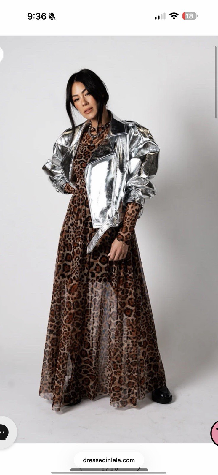 Dressed in Lala More You Mesh Maxi Dress in Macro Leopard Small