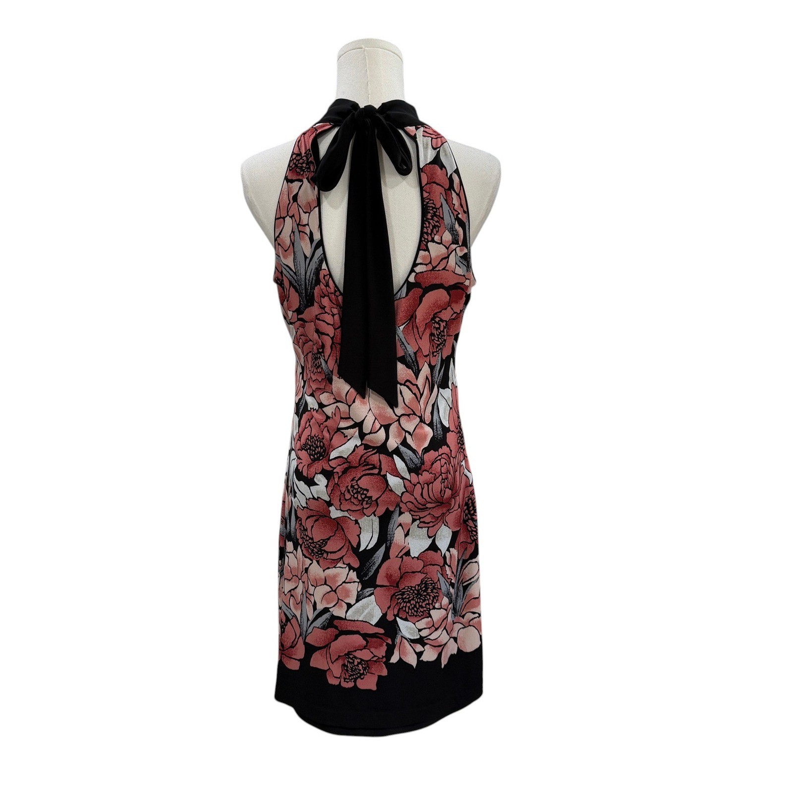 Reversible Halter Mini Dress Floral Black Y2K Coquette Party Chic Trendy Resort