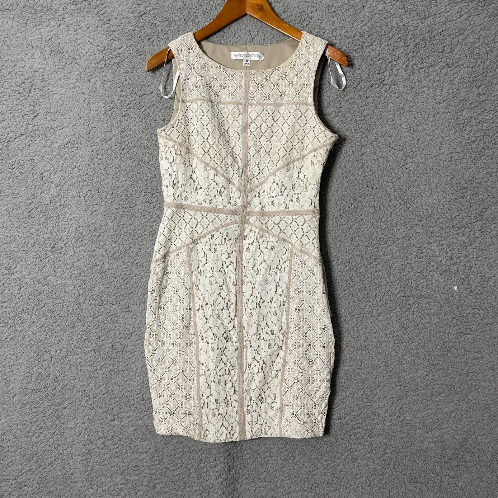 Maggy London Zip Up Dress Short Length Size 10 Made in Sri Lanka