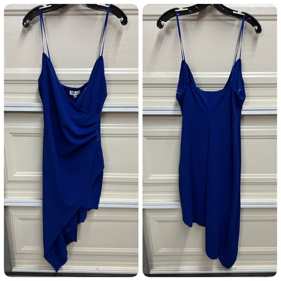 Emerald Sundae Womens Juniors V-Neck Sheath Asymmetrical Dress XXL Royal Blue