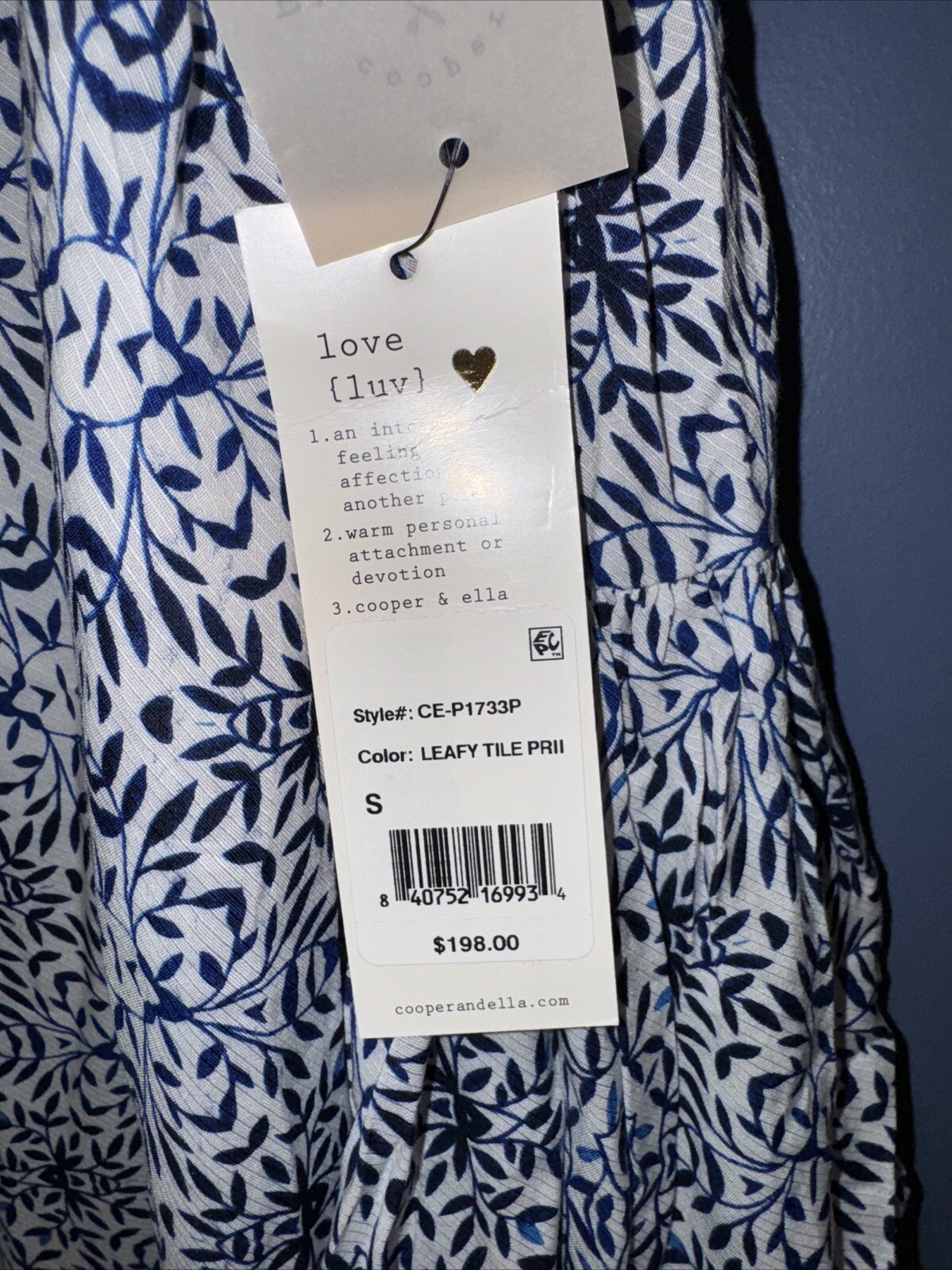 Womens Small Dress, Strappy Cold Shoulder, Short, Lined, White Blue Floral $198