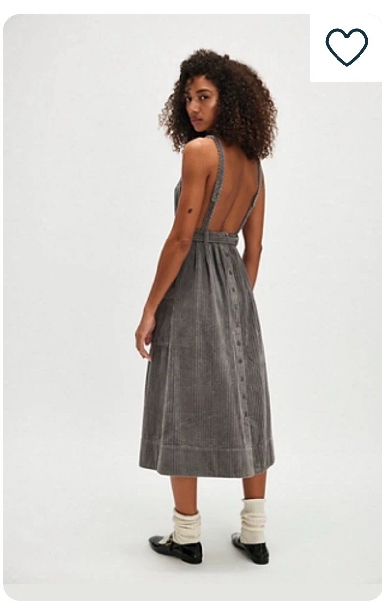Free People The Other Side Corduroy Midi Dress Size 2 New* KC787-90