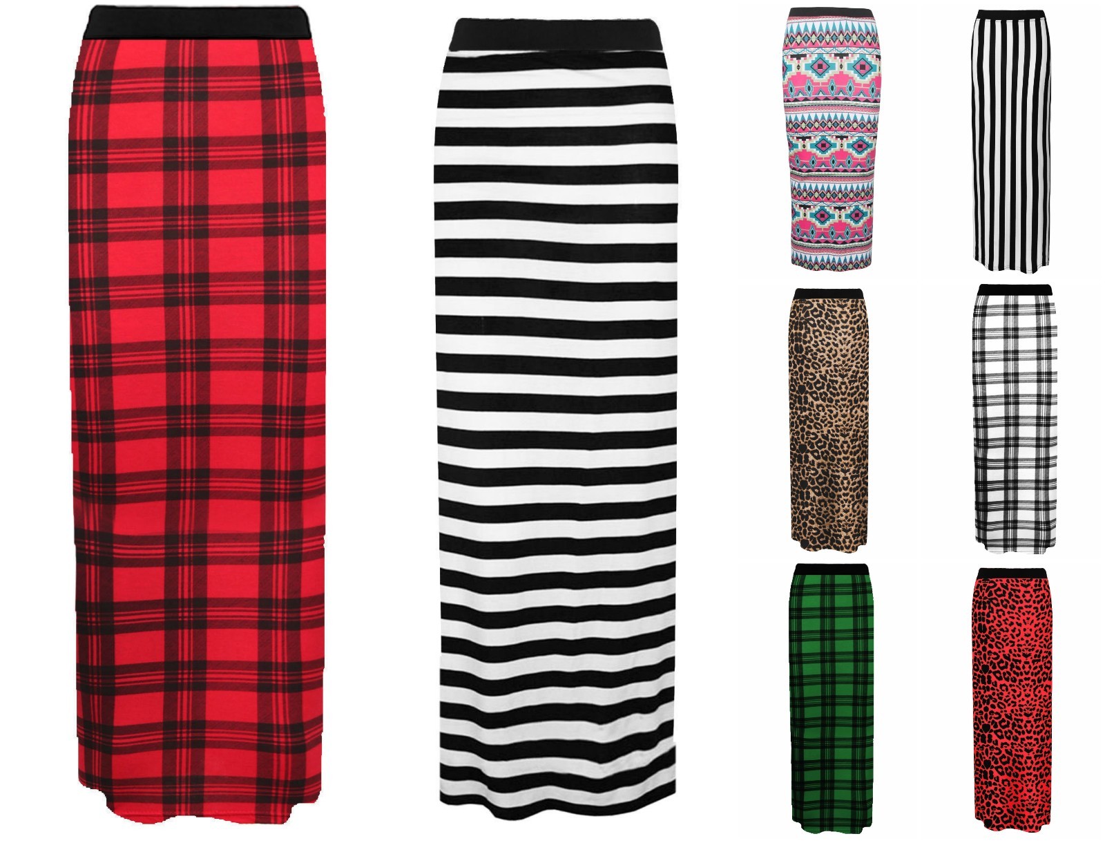 New Ladies Women Gypsy Long Jersey Bodycon Maxi Dress Skirt Plain Printed Skirt