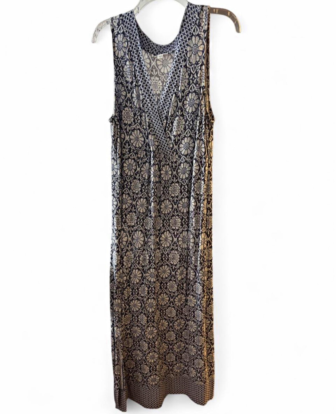 J. Jill Women’s Wide-Leg Floral Sleeveless Jumpsuit Blue/White M Rayon