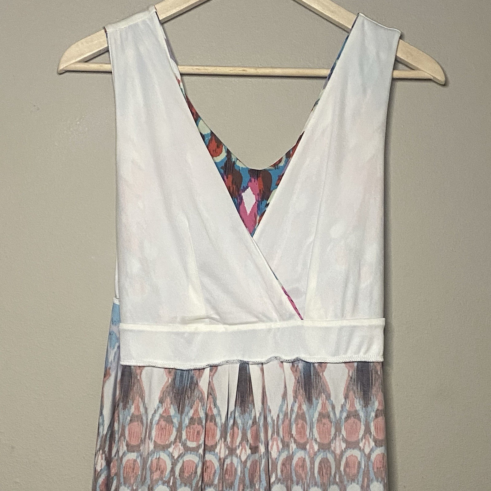 New Directions Sleeveless Bohemian Geometric Maxi Dress XL Pink Orange Blue