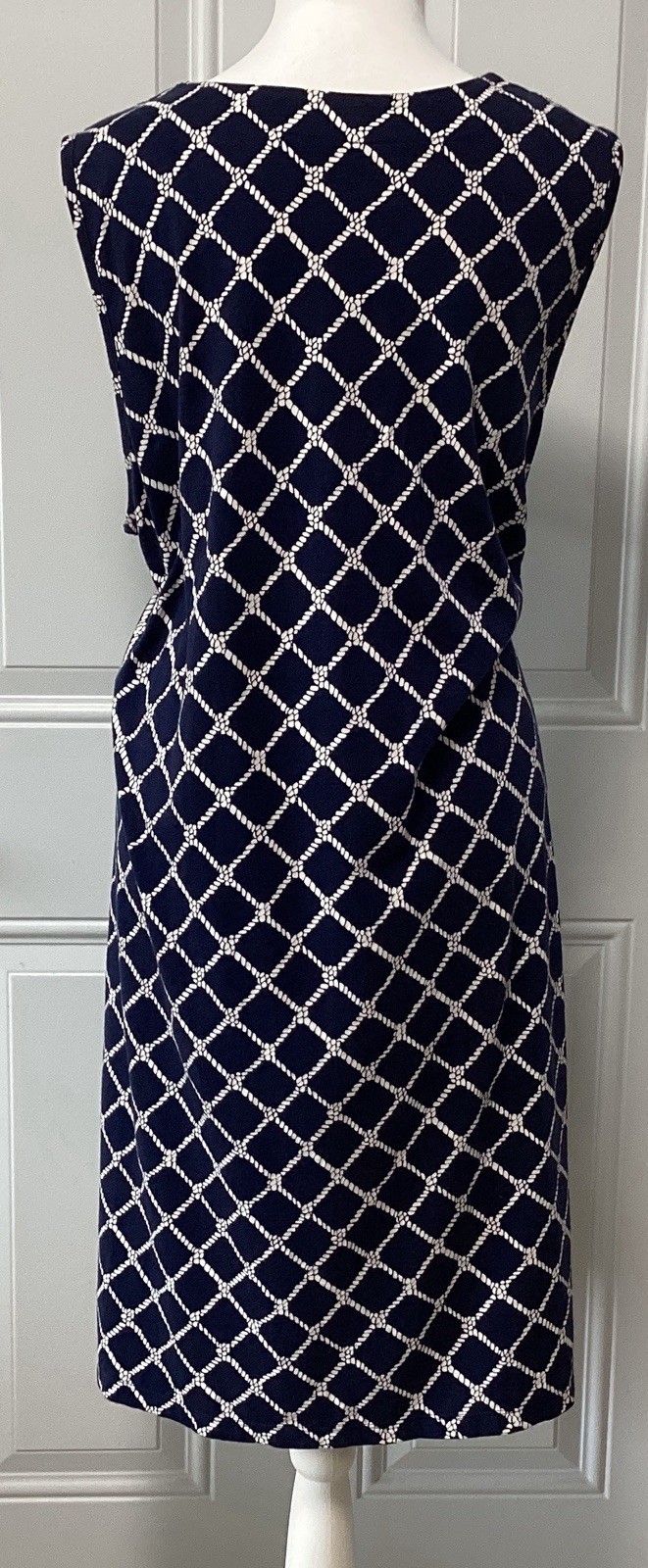 Lands End Navy Size X-Large Sleeveless V-Neck 2 Pockets Slide Slits Dress