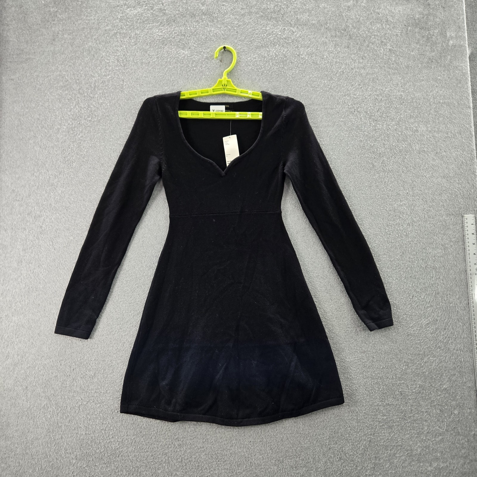 Urban Outfitters Women Dress S Black Cotton Nylon Fit & Flare Long Sleeve NWT
