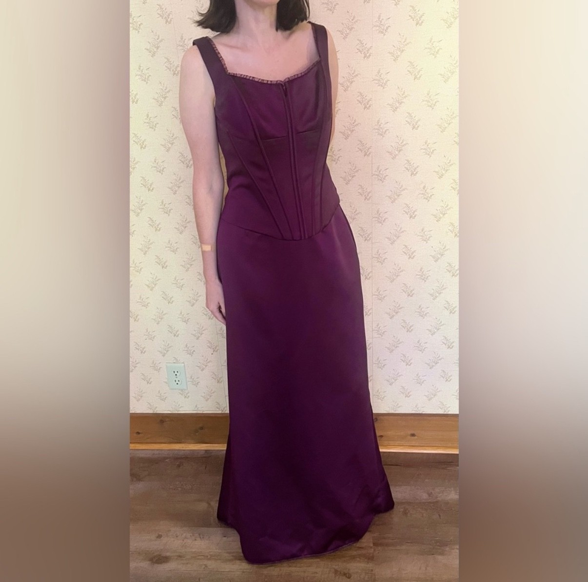 Purple/ Burgundy/ Plum Matching Top and Skirt Set With Lace Up Back/ Ruffles