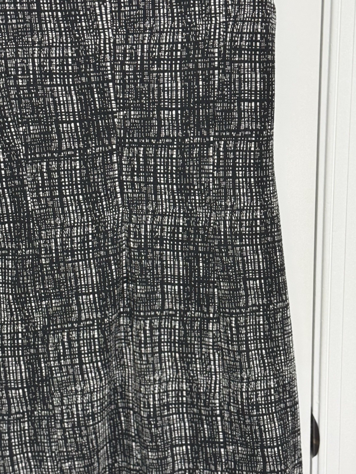 Coldwater Creek Sleeveless Check Ponte Knit Dress Size 6 Black White