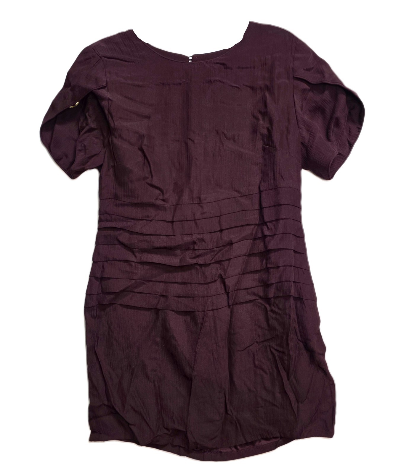 Opening Ceremony 100% Silk Shift Dress Pleated Size M Petal Sleeves