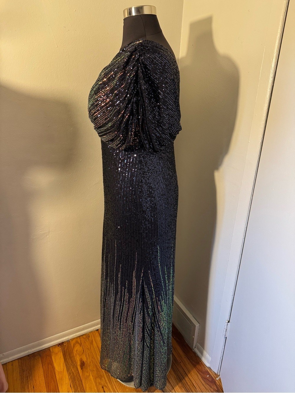 UNITHORSE Navy Iridescent Sequin Formal Gown Plus Size 1XL