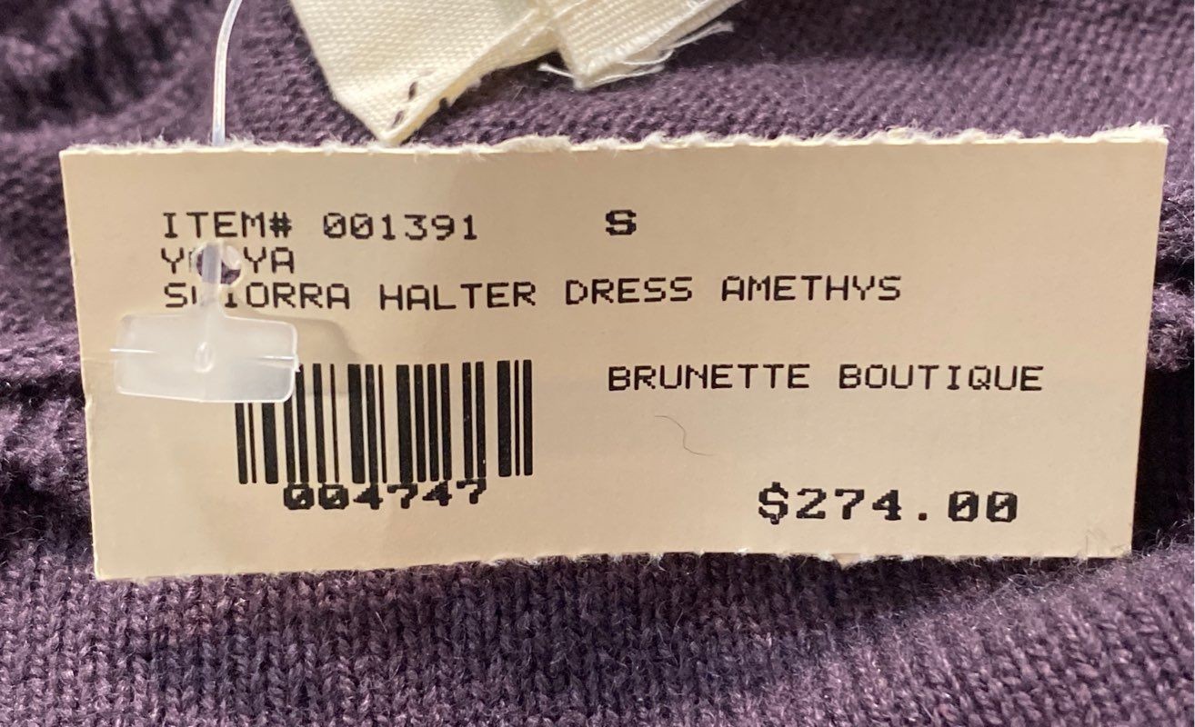 Ya-Ya Women’s Amethyst Siorra Halter Maxi Dress Silk Wool Cashmere Knit NWT Sz S