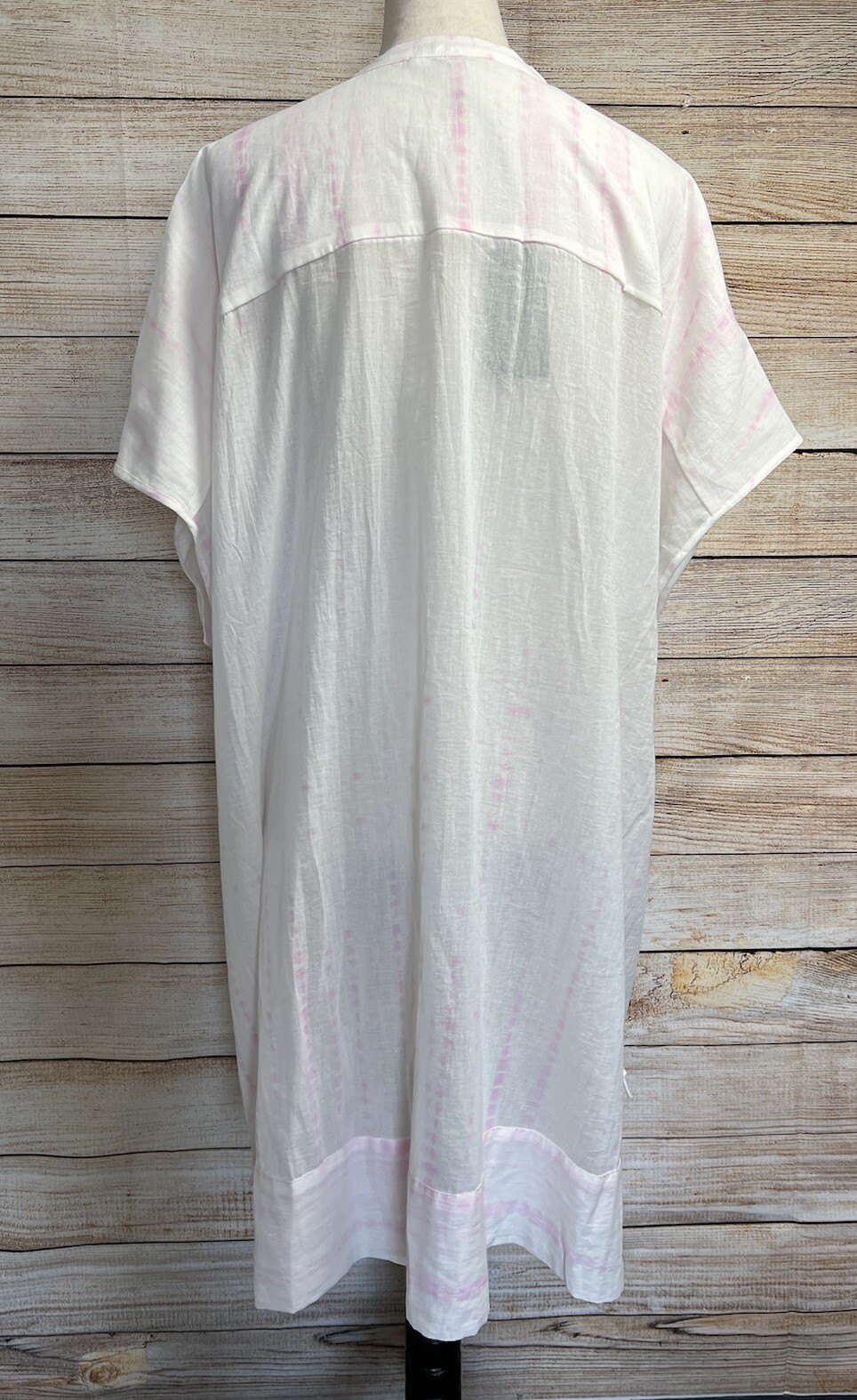 nwt All Saints ISME Cotton Tie-Dye Dress Sz M Pink Cover-Up Drawstring Waist