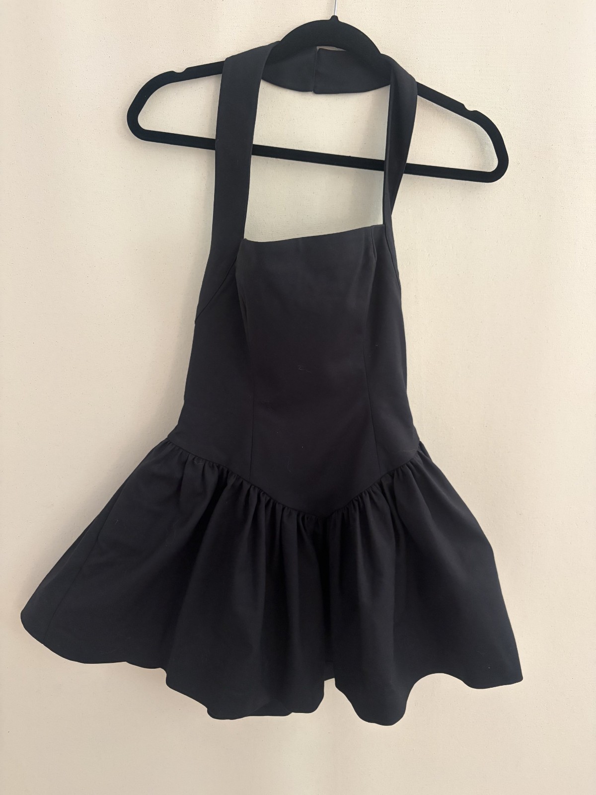 NWT Helsa Faille Halter Mini Dress Black $258 Reformation Anthropologie Aritzia