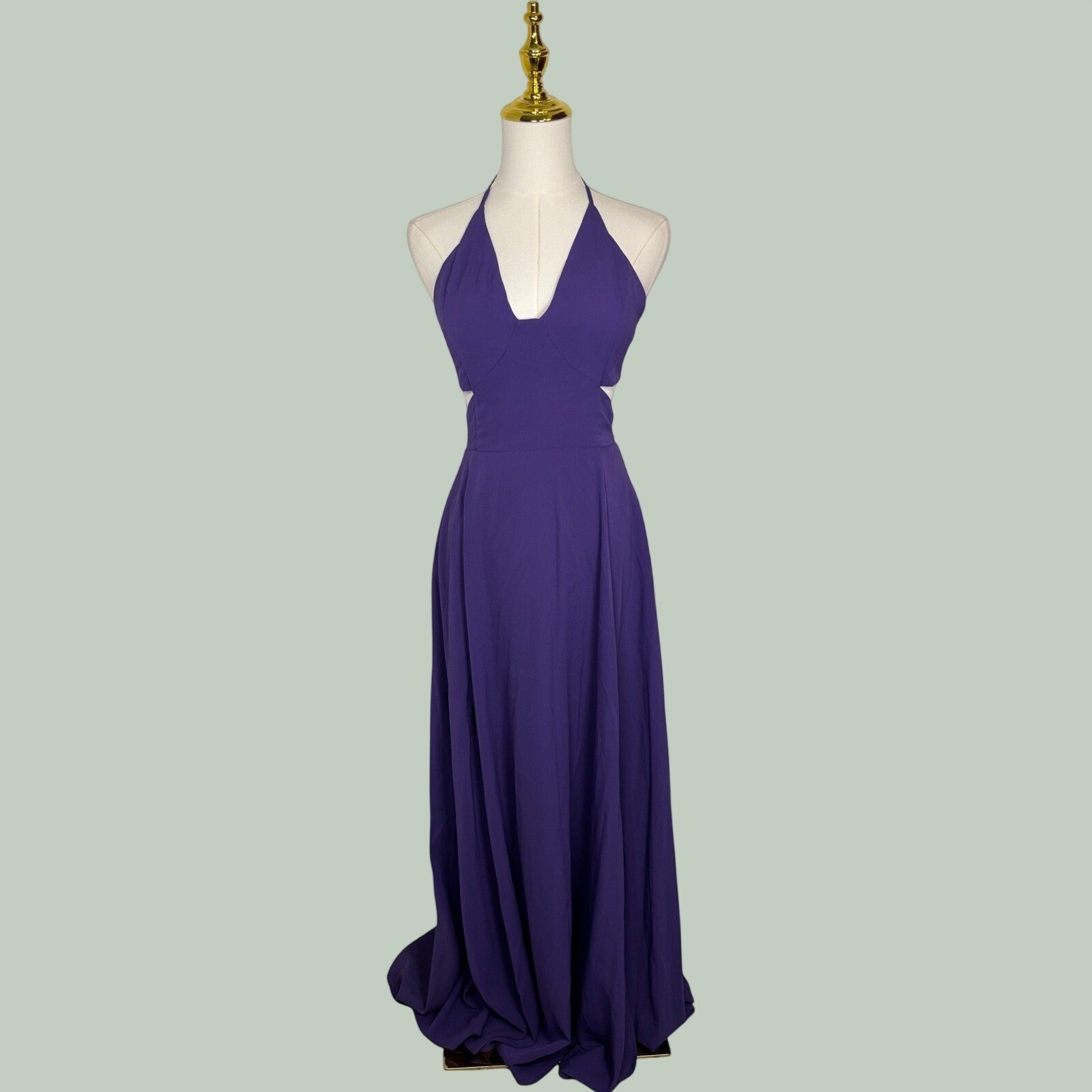 purple elegant strappy maxi dress halter side cut out Y2K coquette chic vacation