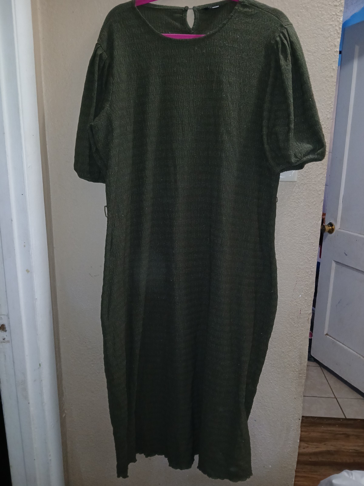 cortefiel Dress Long Maxi Olive Green Size 10