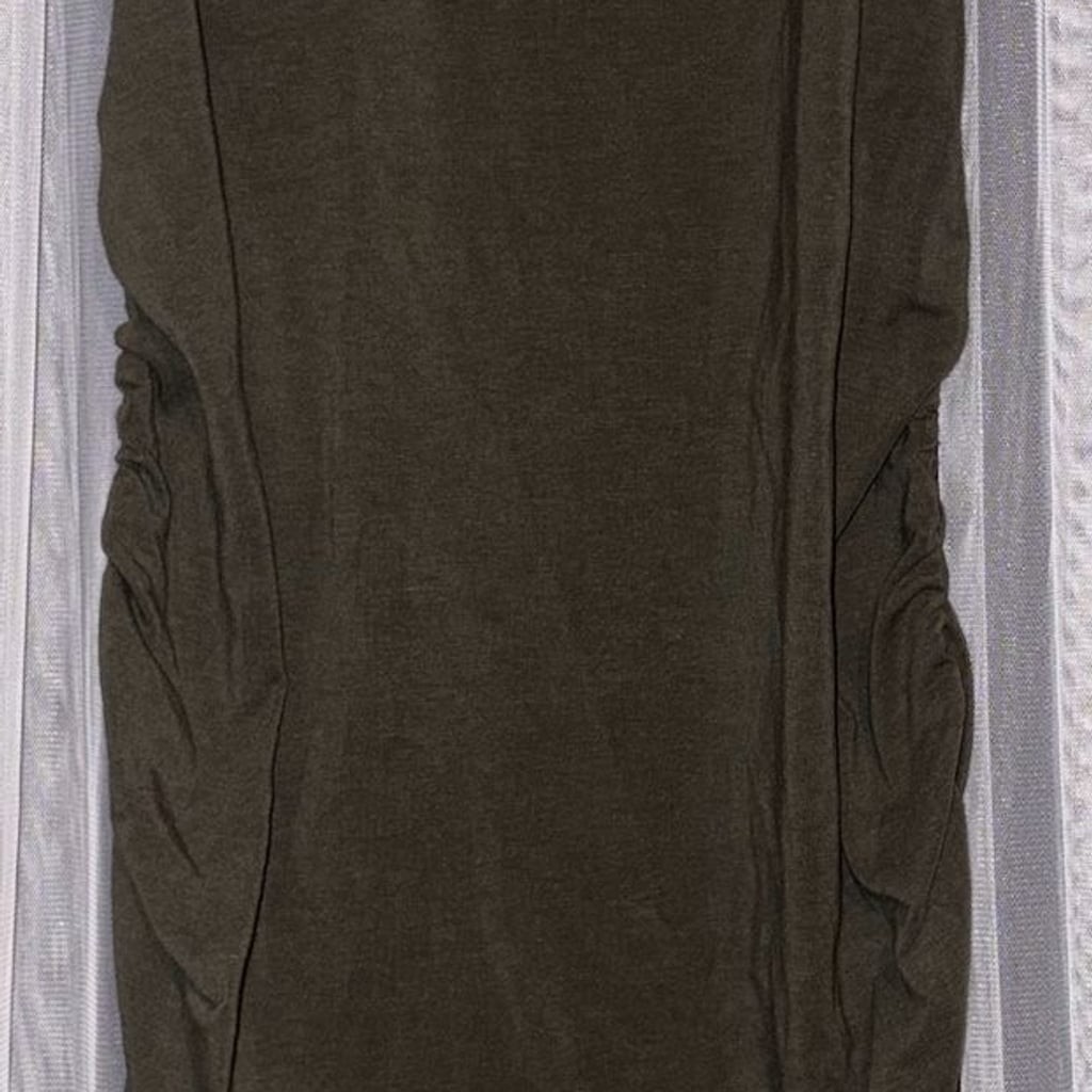 Isabel Maternity Sleeveless Ruched Side Tank Dress Olive Green