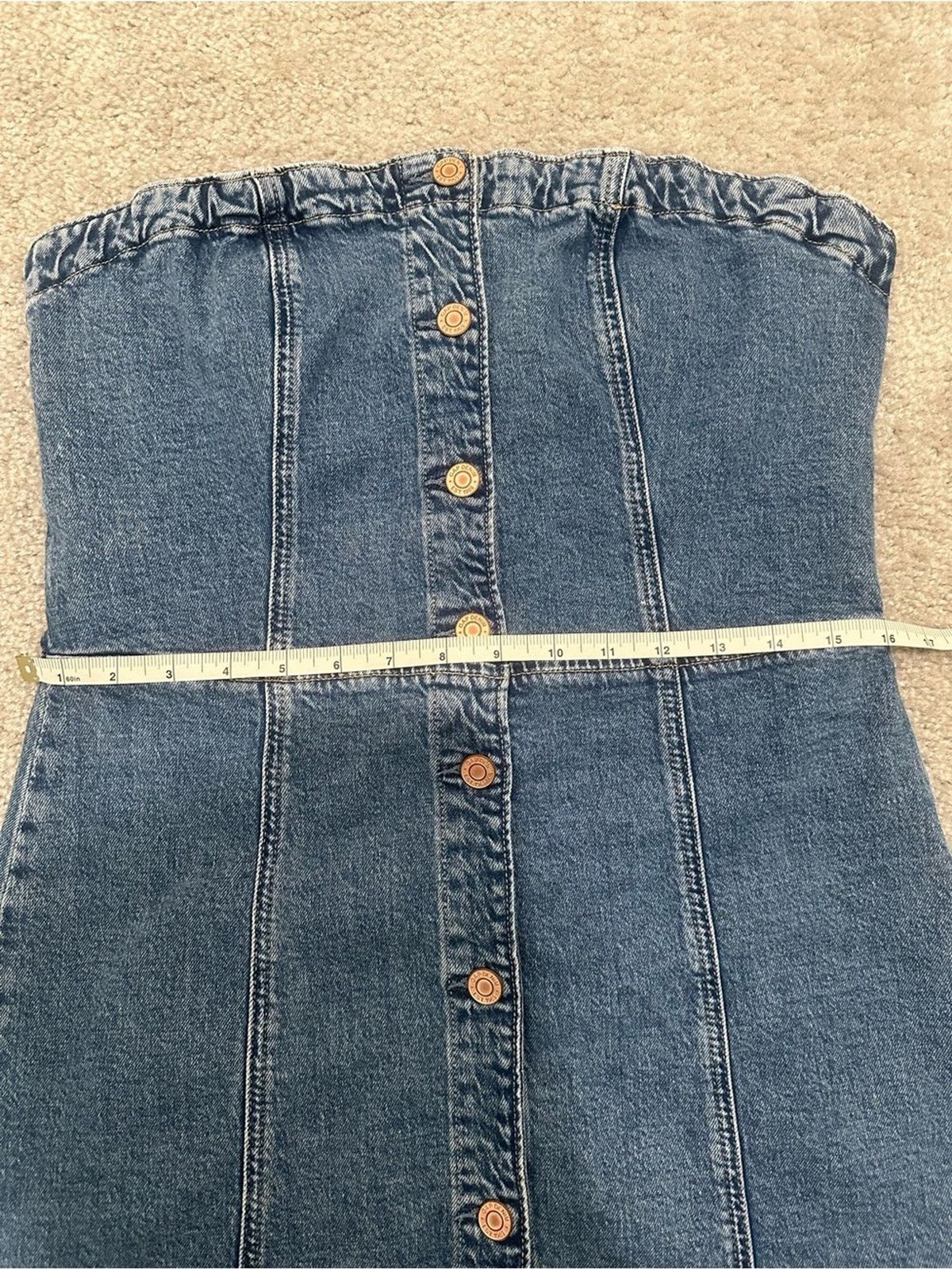 GAP Strapless Denim Mini Dress in Medium Wash Size MP MSRP $70
