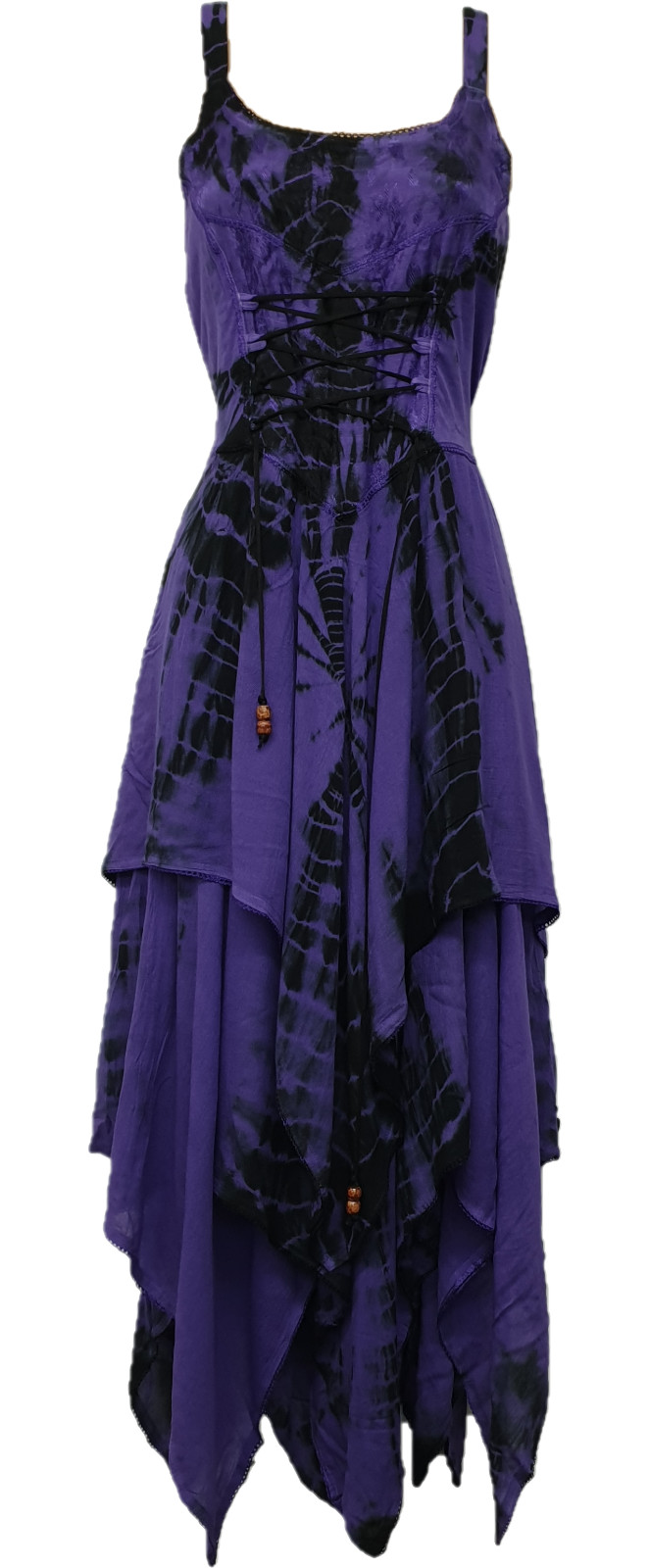 Tie Dye Dress Maxi Sleeveless Corset Pixie Purple Black 8 10 12 14 16 18 20 22